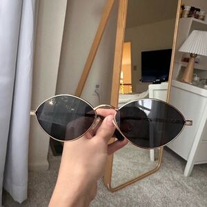 Jimmy Choo Iconic Gold and Black Cat-Eye sunny/s Sunglasses